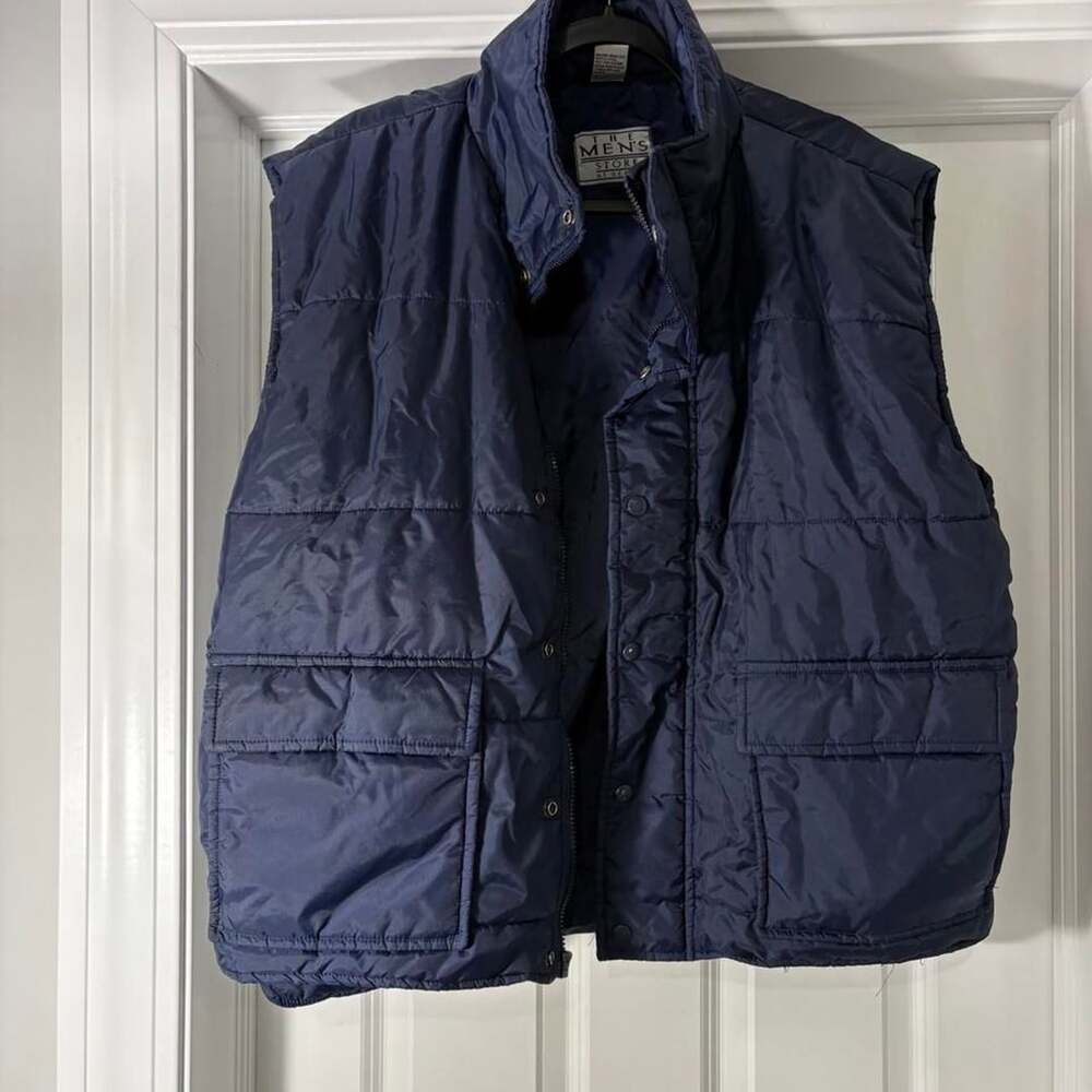 The Men's Store At Sears Vintage Navy Puffer Vest XL